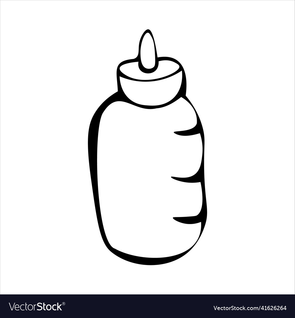 Bild der Babyflasche im Doodle-Stil