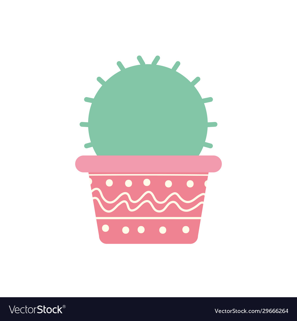 Isolated cactus inside pot block gradient style