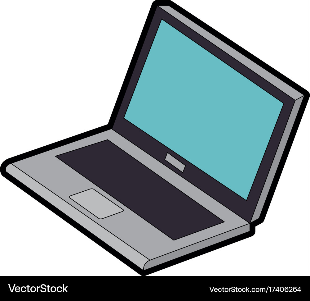 Laptop computer isolated icon Royalty Free Vector Image