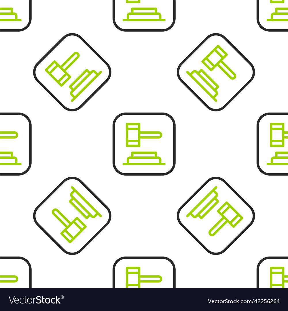 Line judge gavel icon isolated seamless pattern