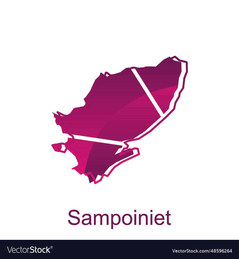 Map of sampoiniet city modern outline high