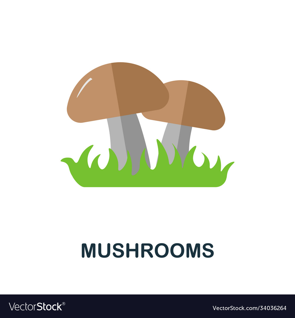 Mushrooms icon simple element from autumn vector image Mushrooms icon simple element from autumn