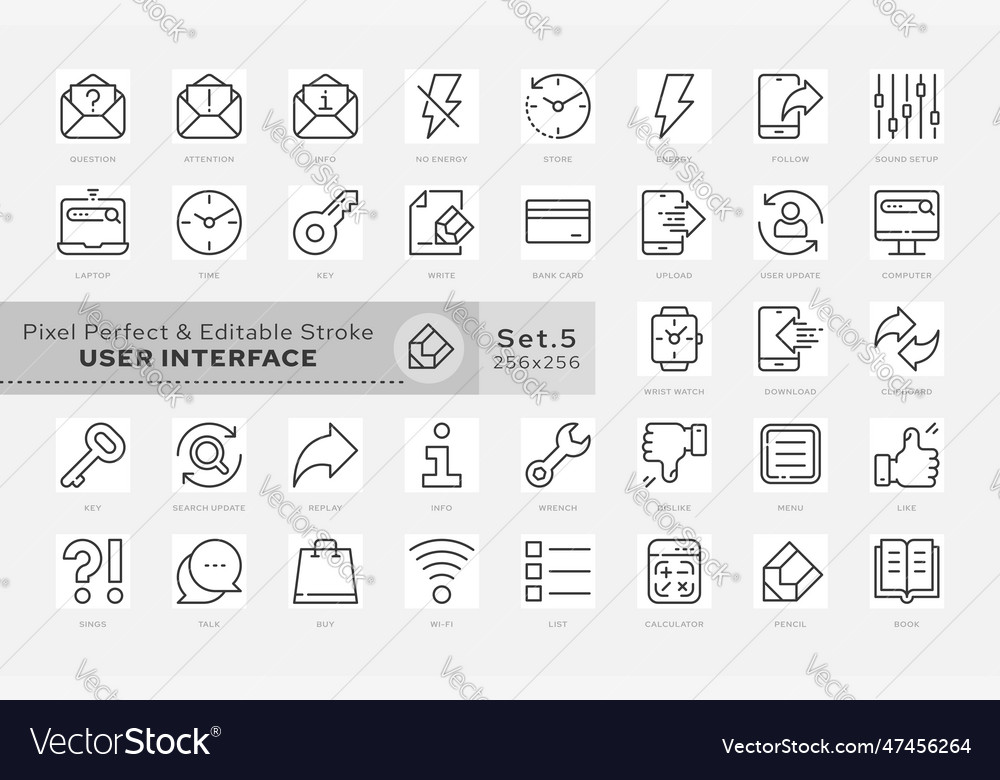 Pack icon user interface 05 vector image Pack icon user interface 05