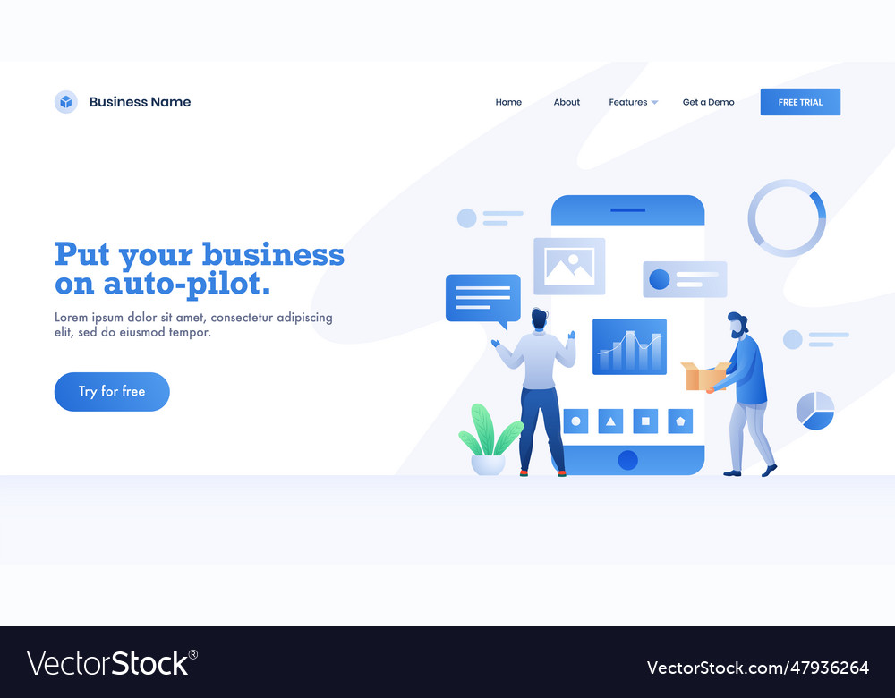 Responsive landing page design with online