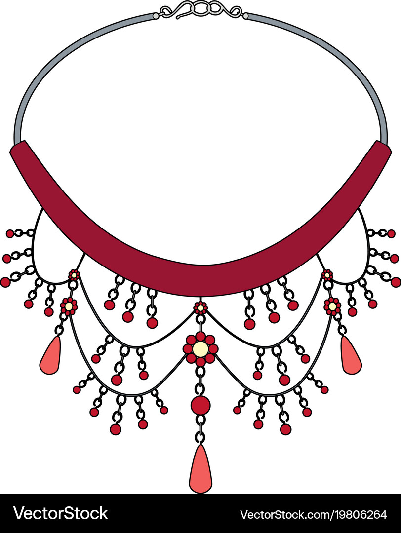 Ruby necklace Royalty Free Vector Image - VectorStock
