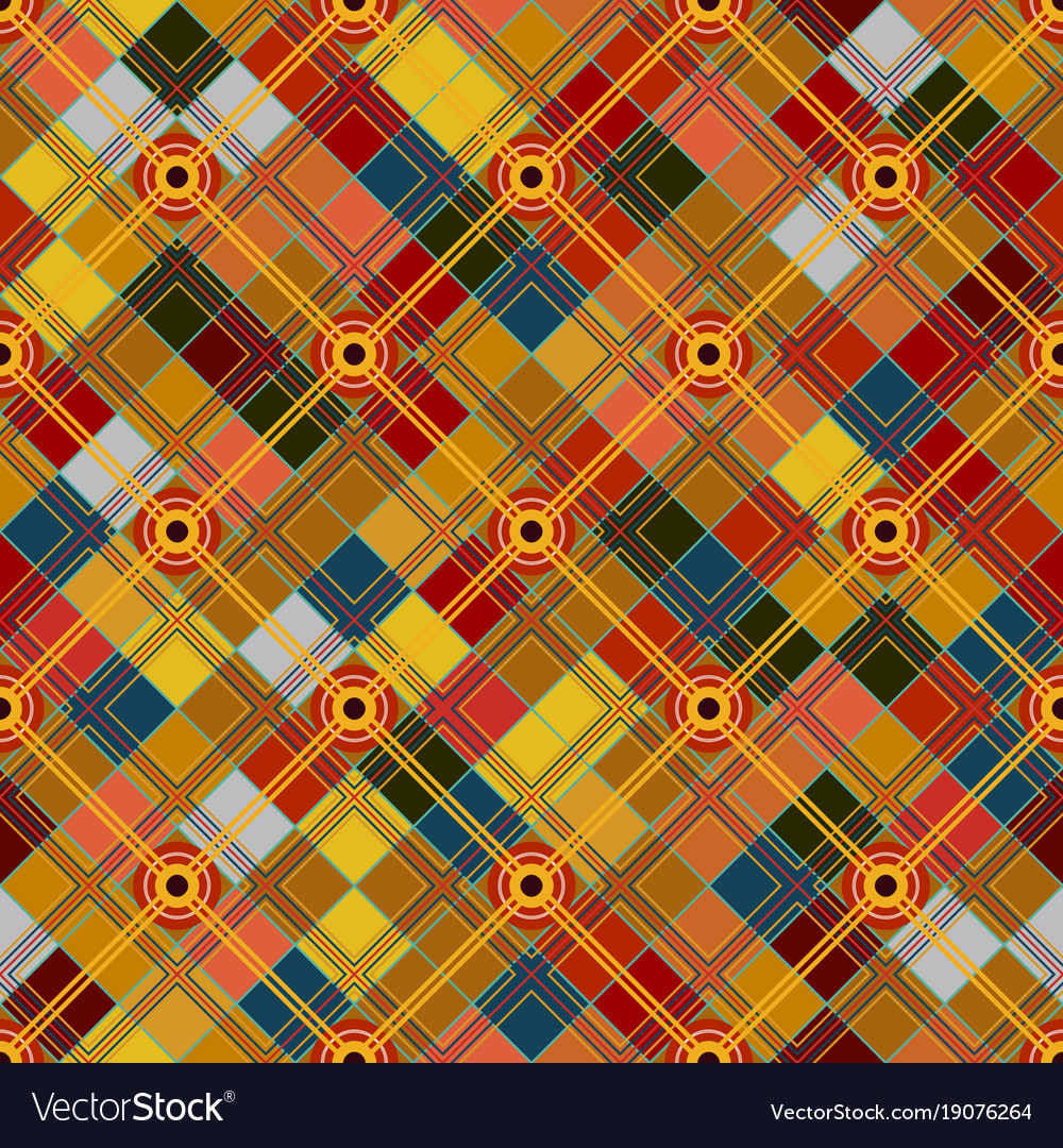 Seamless tartan pattern checkered colorful bright Vector Image