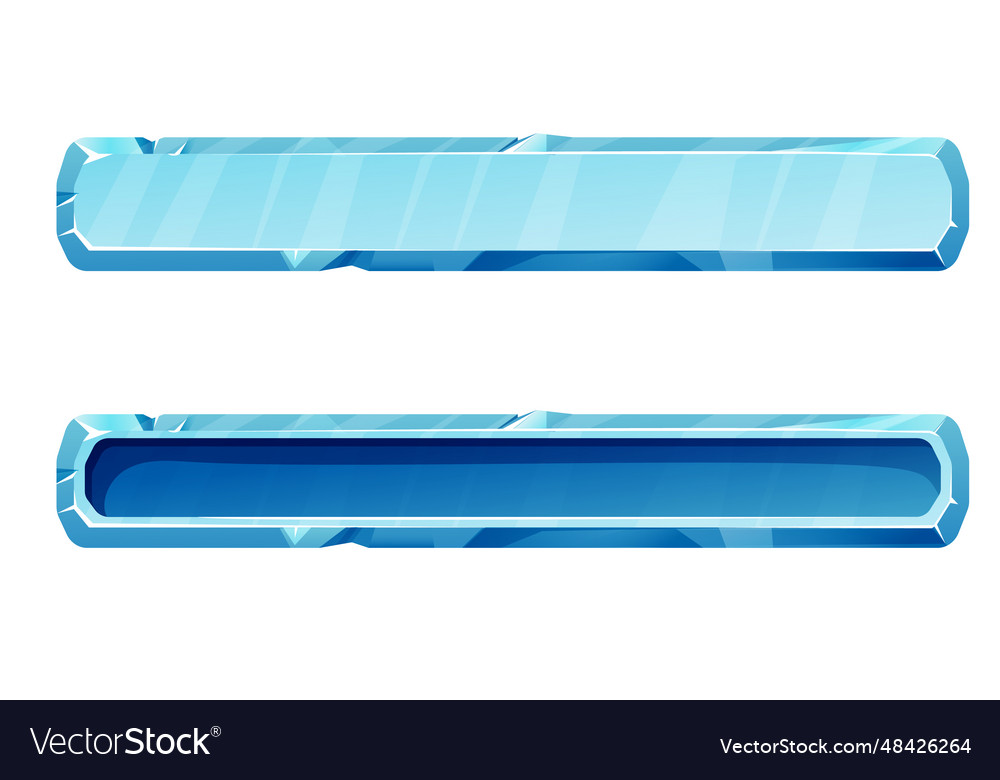 Set slider ice interface button frozen panel vector image Set slider ice interface button frozen panel