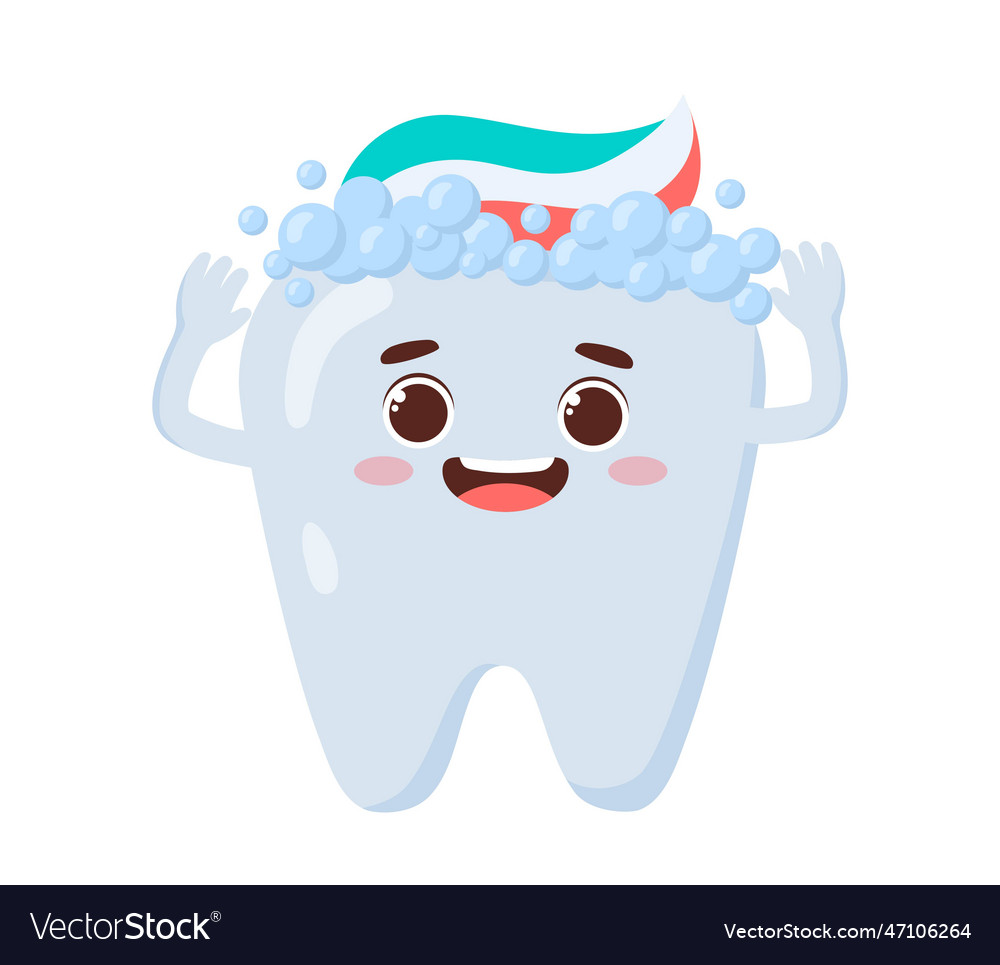 Tooth with paste character vector image Tooth with paste character