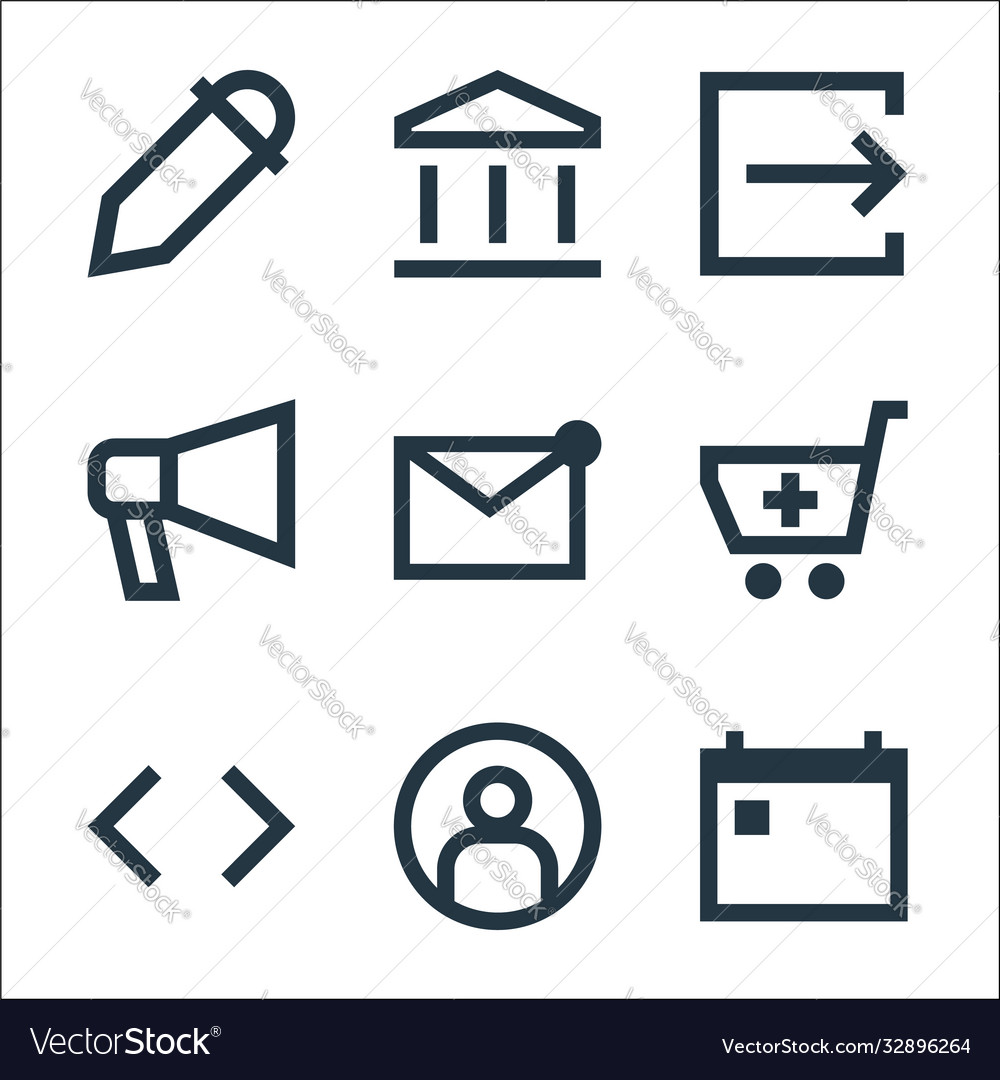 User interface line icons linear set quality vector image User interface line icons linear set quality