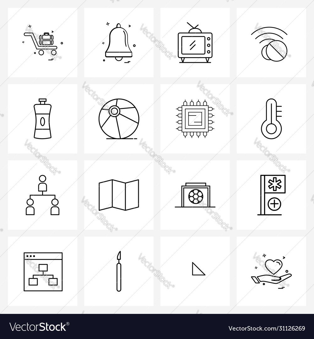 16 universal line icons for web and mobile remove