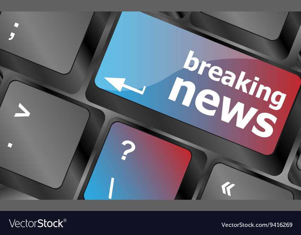Breaking news button on computer keyboard pc key