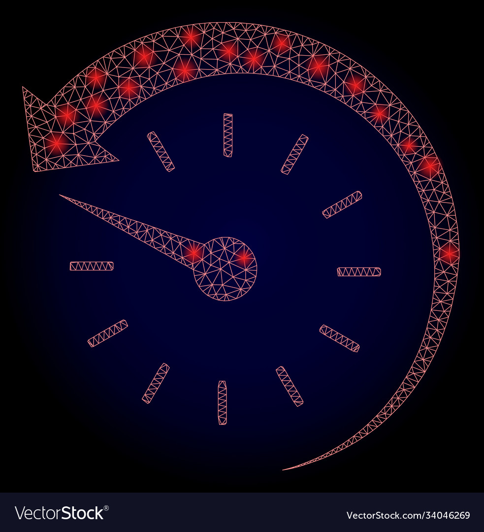 Bright web network time backward with light spots vector image Bright web network time backward with light spots
