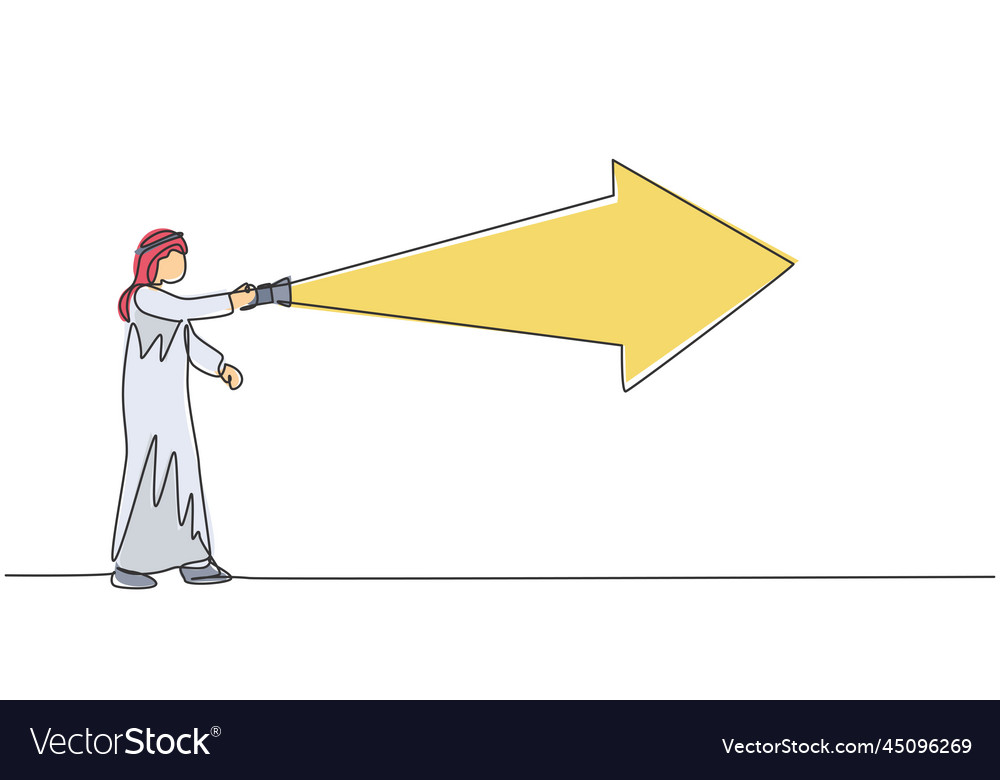 Kontinuierliche eine Linie Zeichnung junge arabische männlich vector image Kontinuierliche eine Linie Zeichnung junge arabische männlich