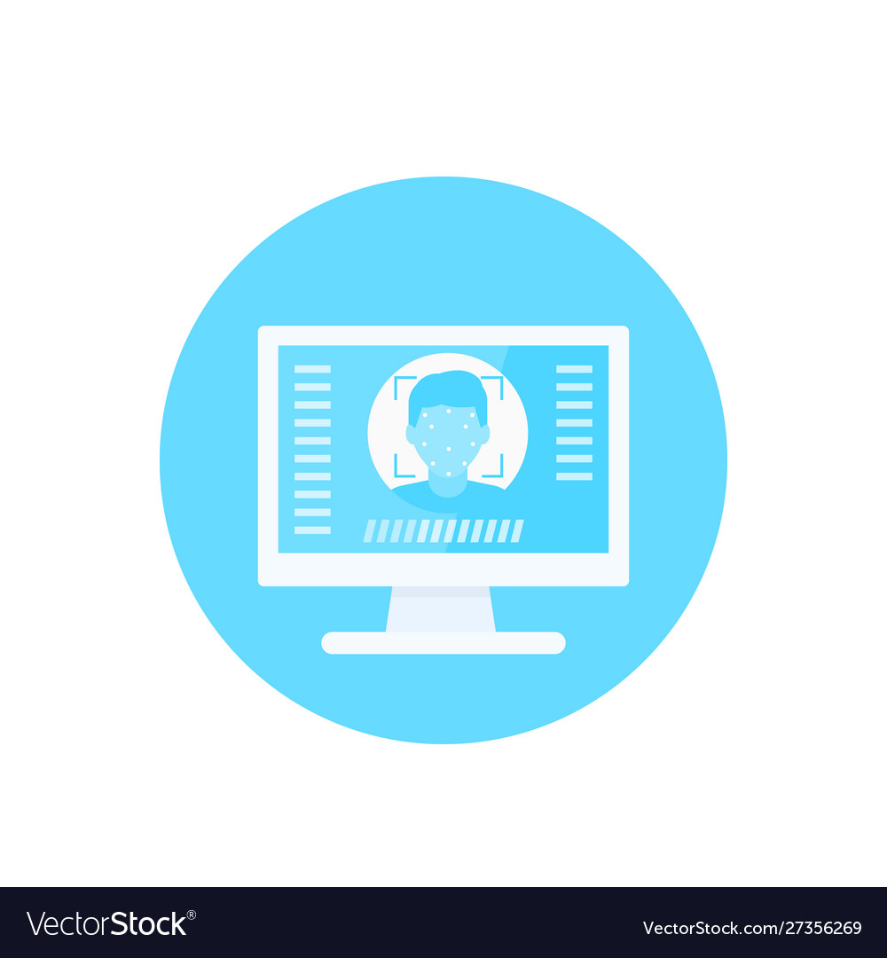 Face recognition scan biometric security icon