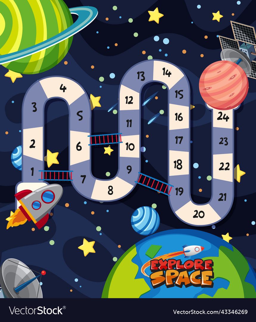 Game template with space theme background Vector Image Game template with space theme background