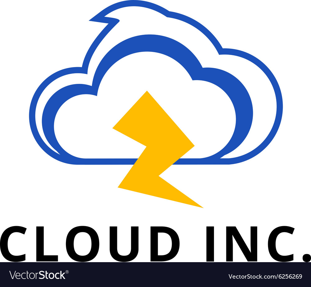 Modern minimalistic cloud logo Royalty Free Vector Image