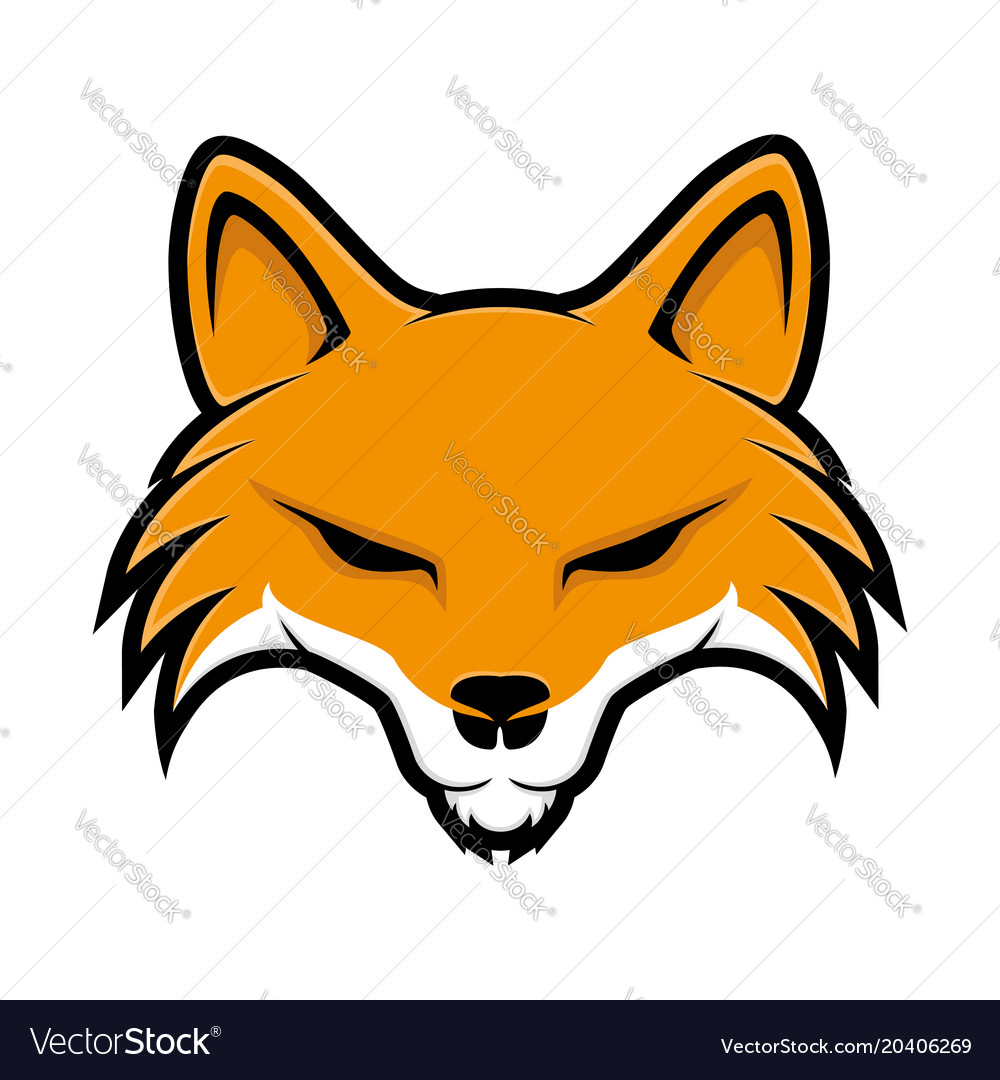 Orange fox sign Royalty Free Vector Image - VectorStock