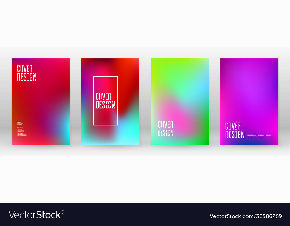 Pastel soft rainbow gradient set color background vector image Pastel soft rainbow gradient set color background