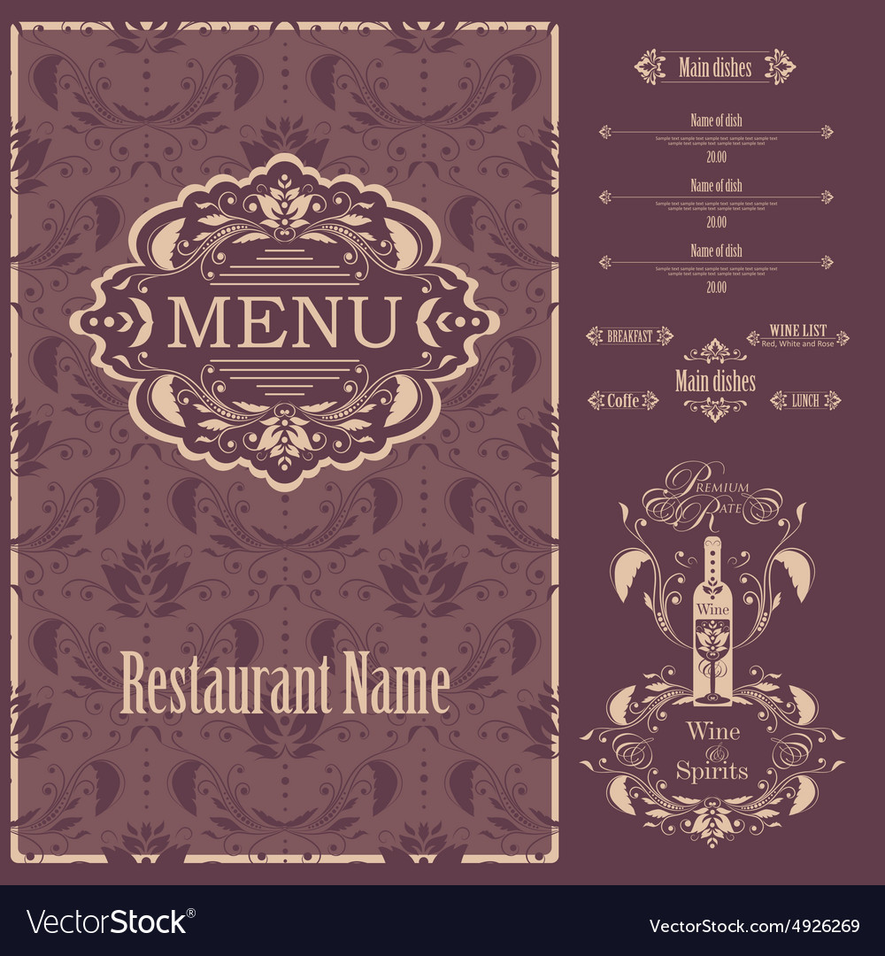 Restaurant menu design template Royalty Free Vector Image