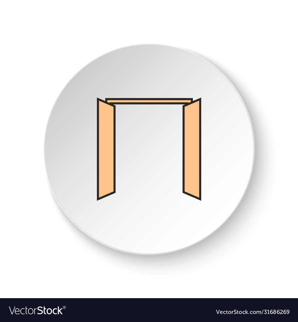 Round button for web icon door open vector image Round button for web icon door open