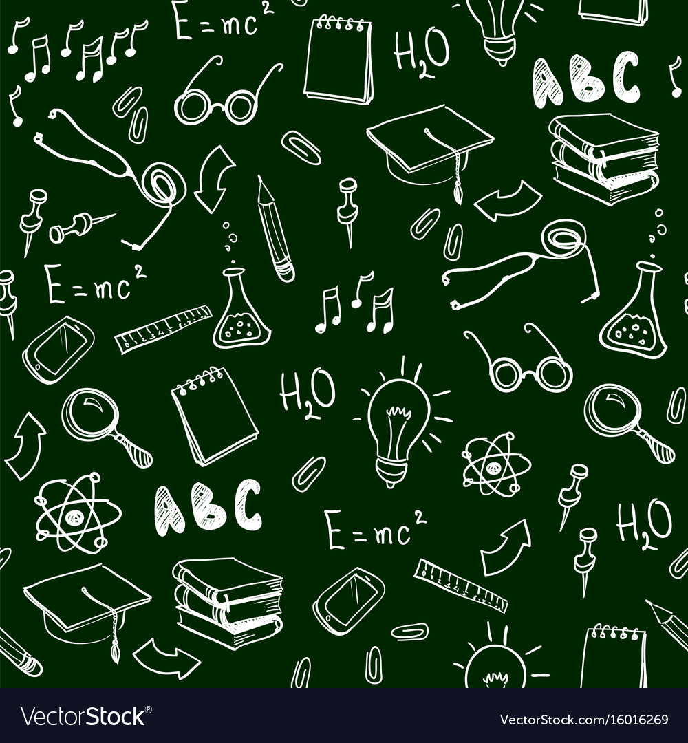 Seamless pattern with school elements back