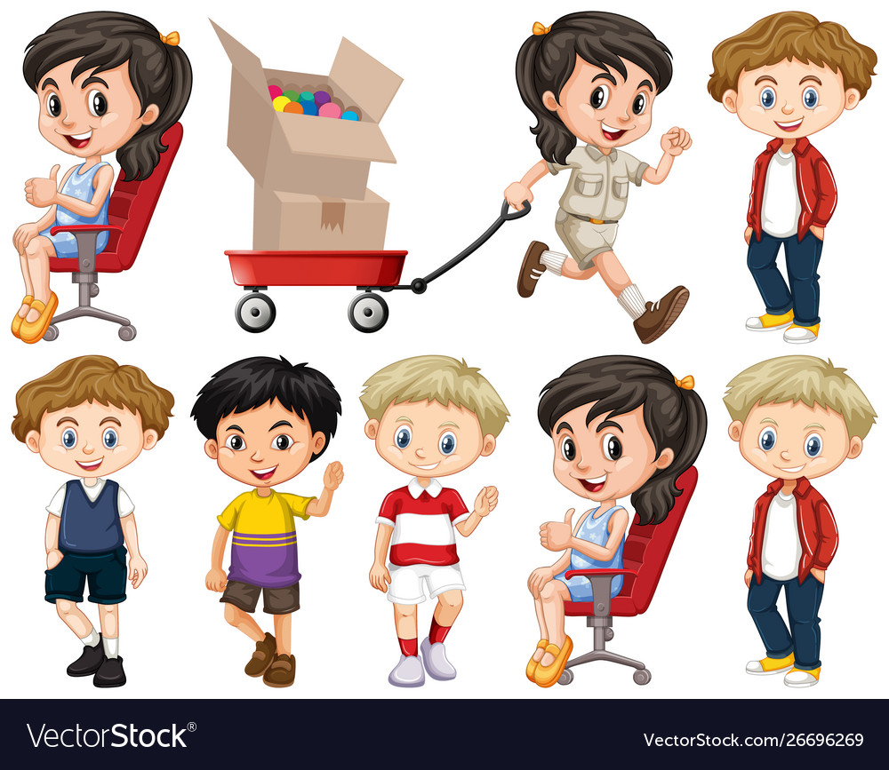 Set isolated objects theme children vector image Set isolated objects theme children