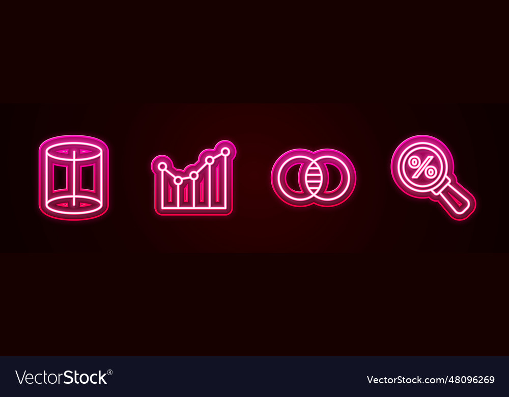 Set line geometric figure graph schedule chart vector image Set line geometric figure graph schedule chart