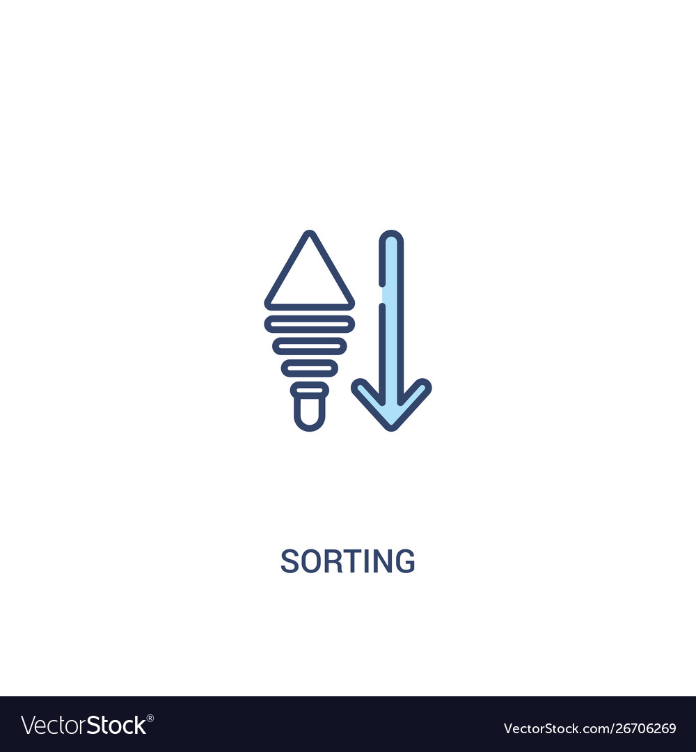 Sorting concept 2 colored icon simple line vector image Sorting concept 2 colored icon simple line