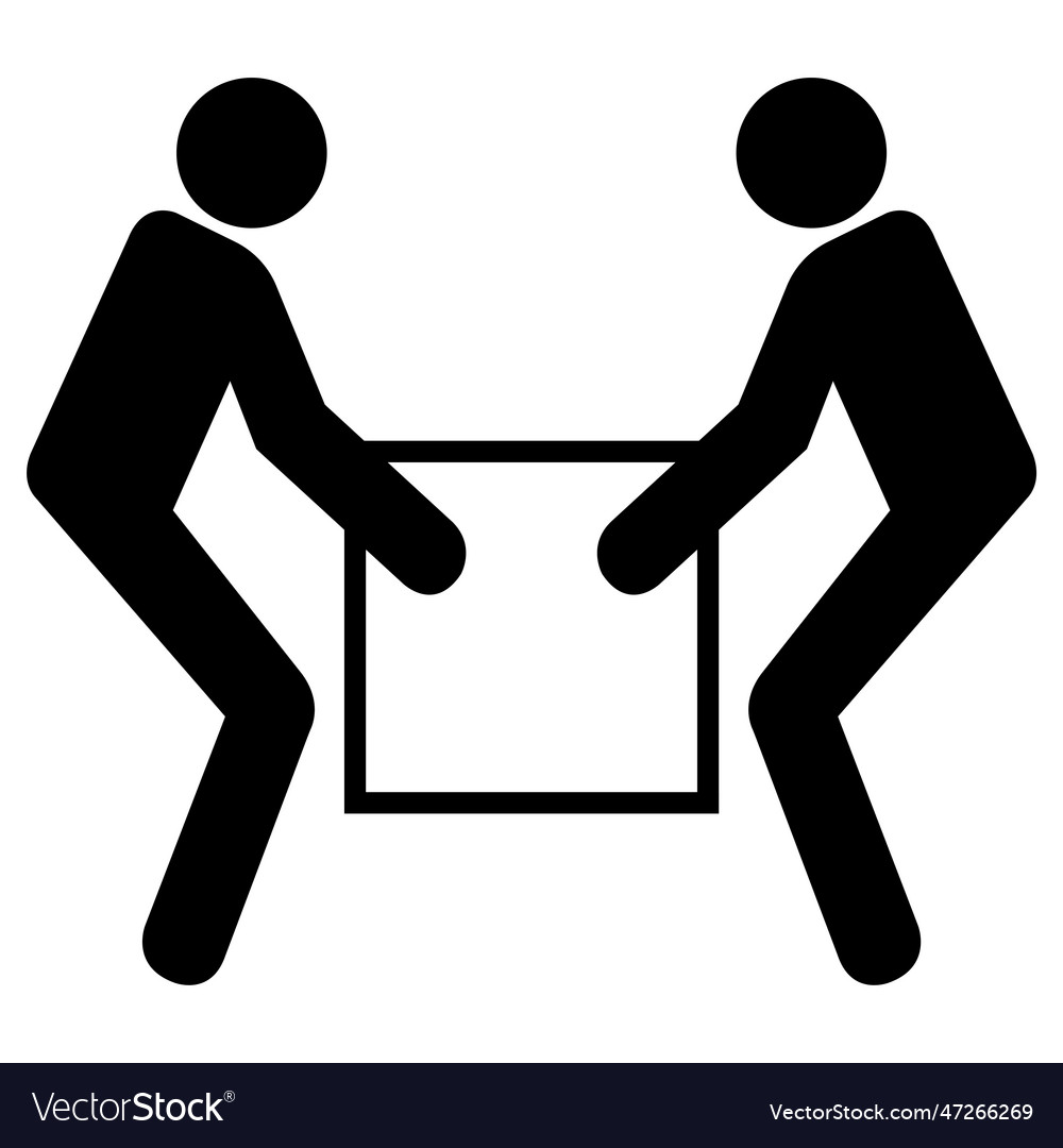 Use two person lift symbol sign isolate on white Vector Image