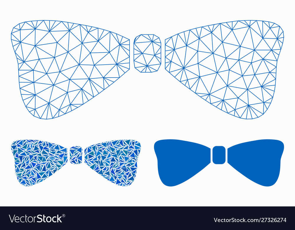 Bow tie mesh wire frame model and triangle
