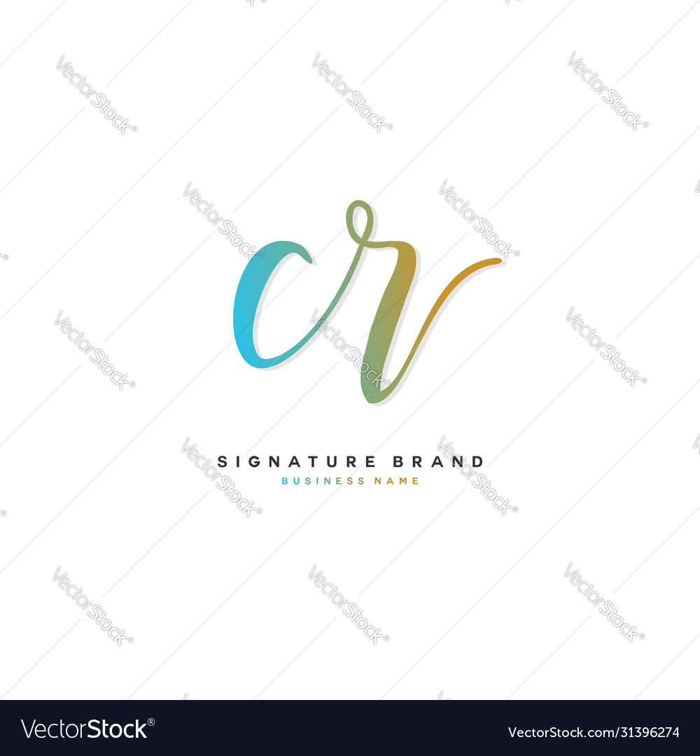 C r cr initial letter handwriting and signature