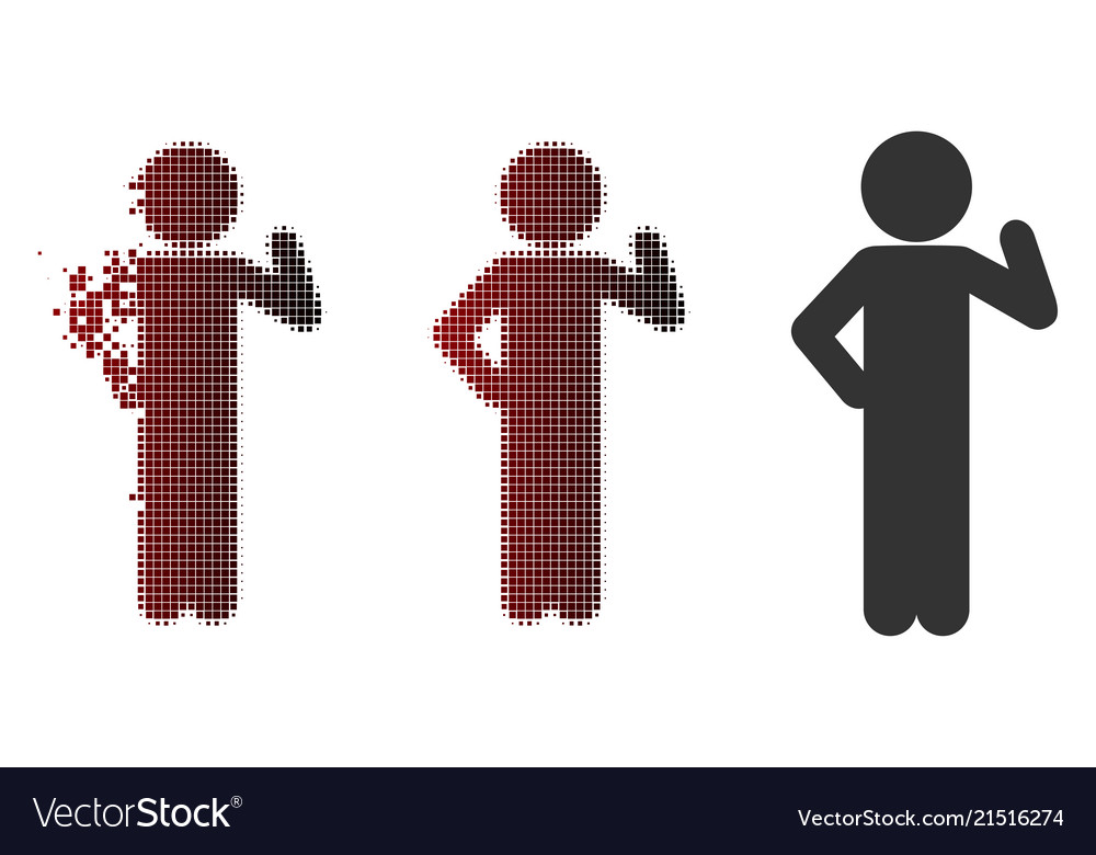 Disintegrating pixel halftone child proposal icon vector image Disintegrating pixel halftone child proposal icon