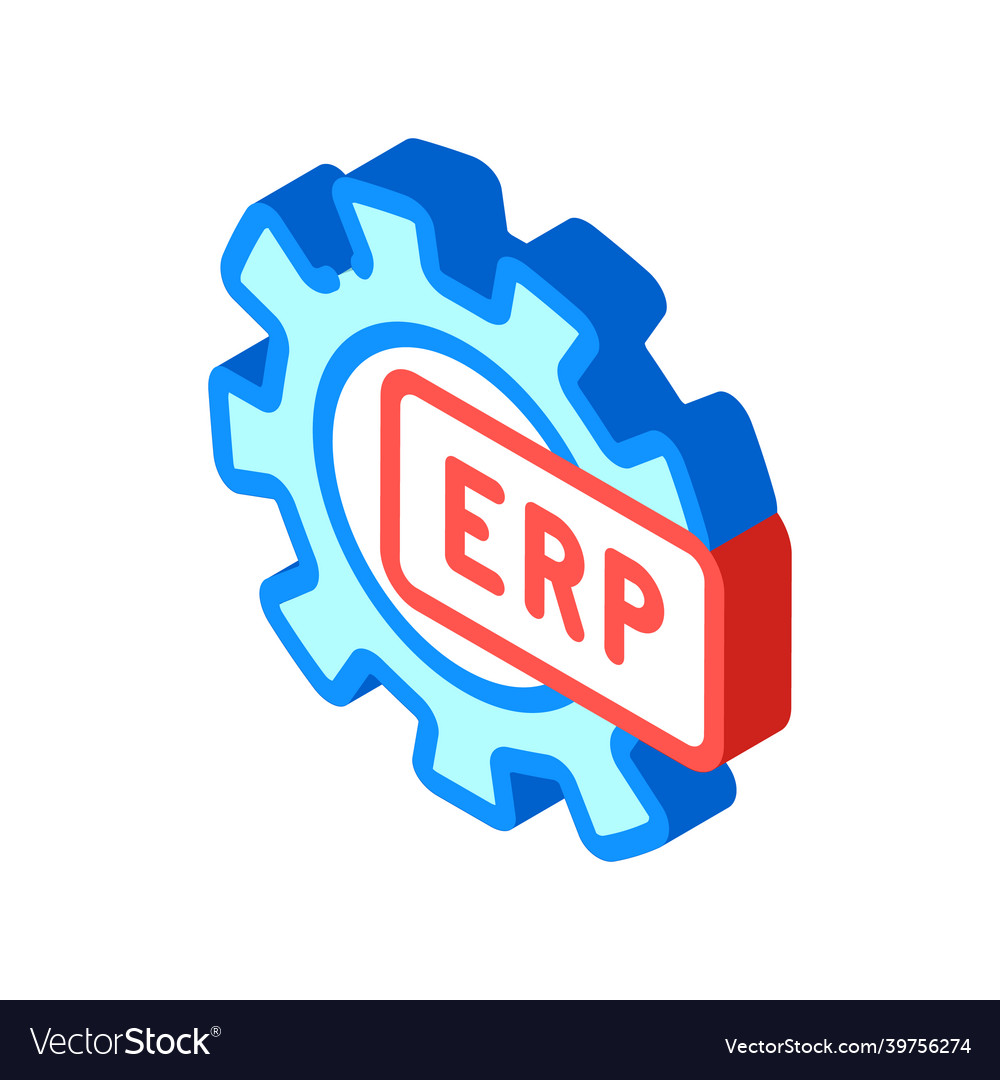 Erp working processing isometric icon Vector Image Erp working processing isometric icon