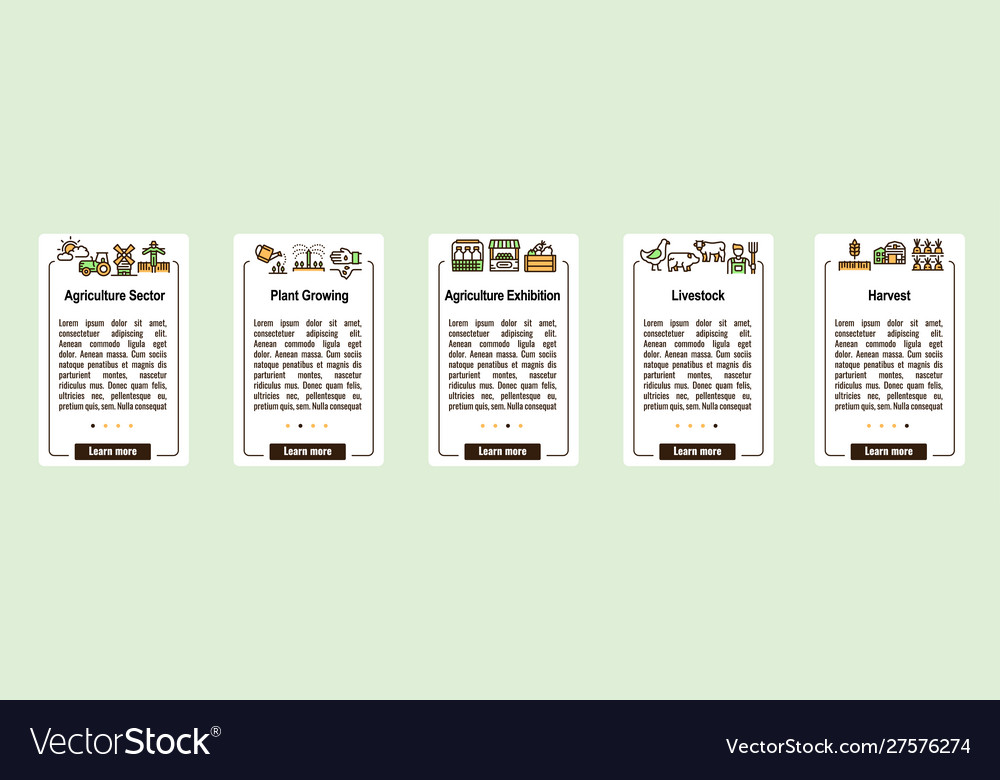 Farming Color Linear Icons Set Royalty Free Vector Image