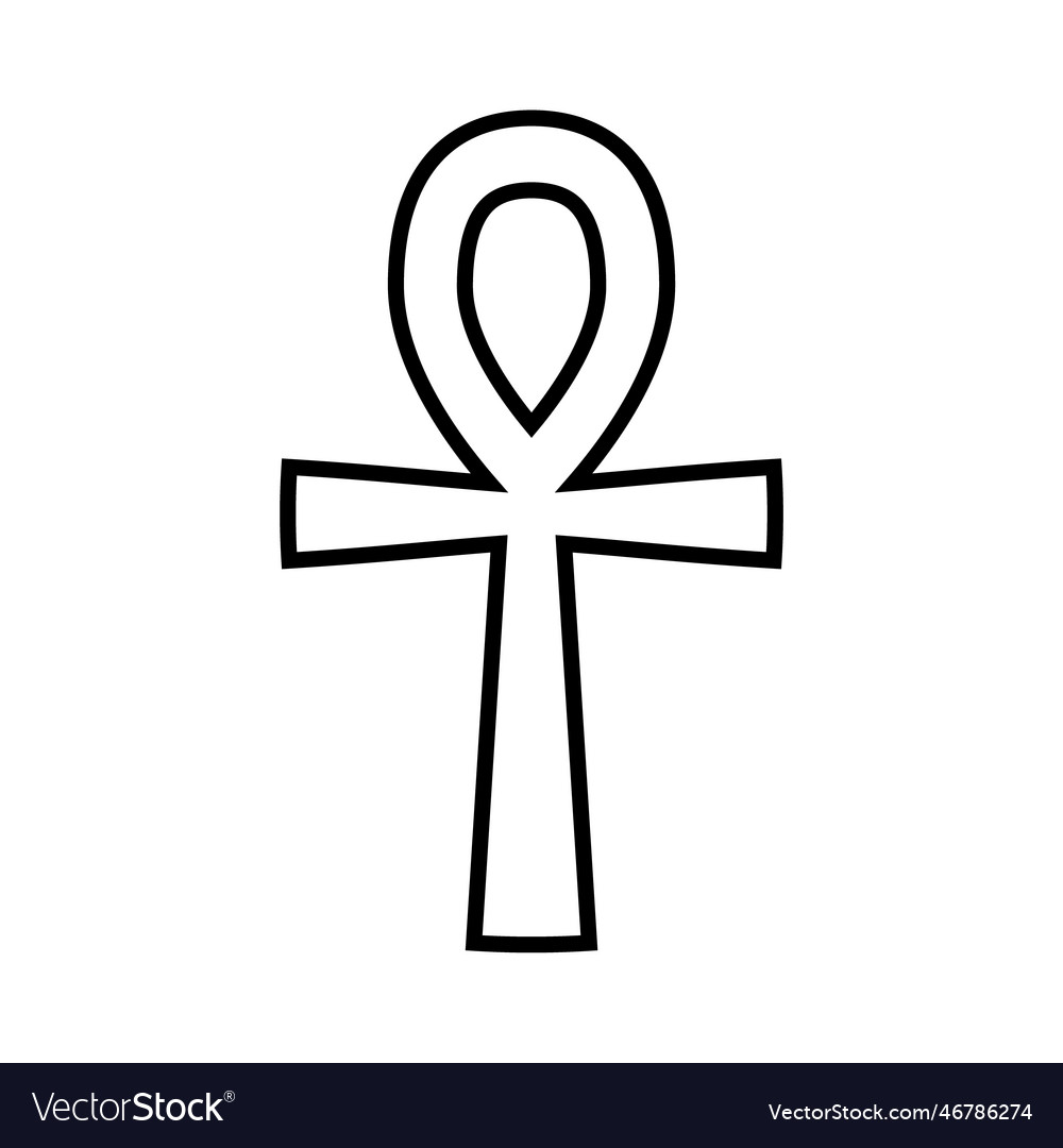 Flat outline egypt cross symbol