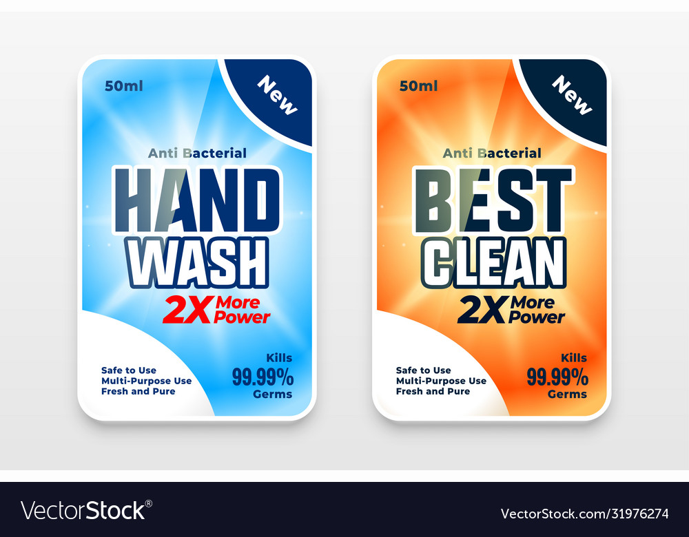 Hand sanitizer or disinfectant cleaner labels