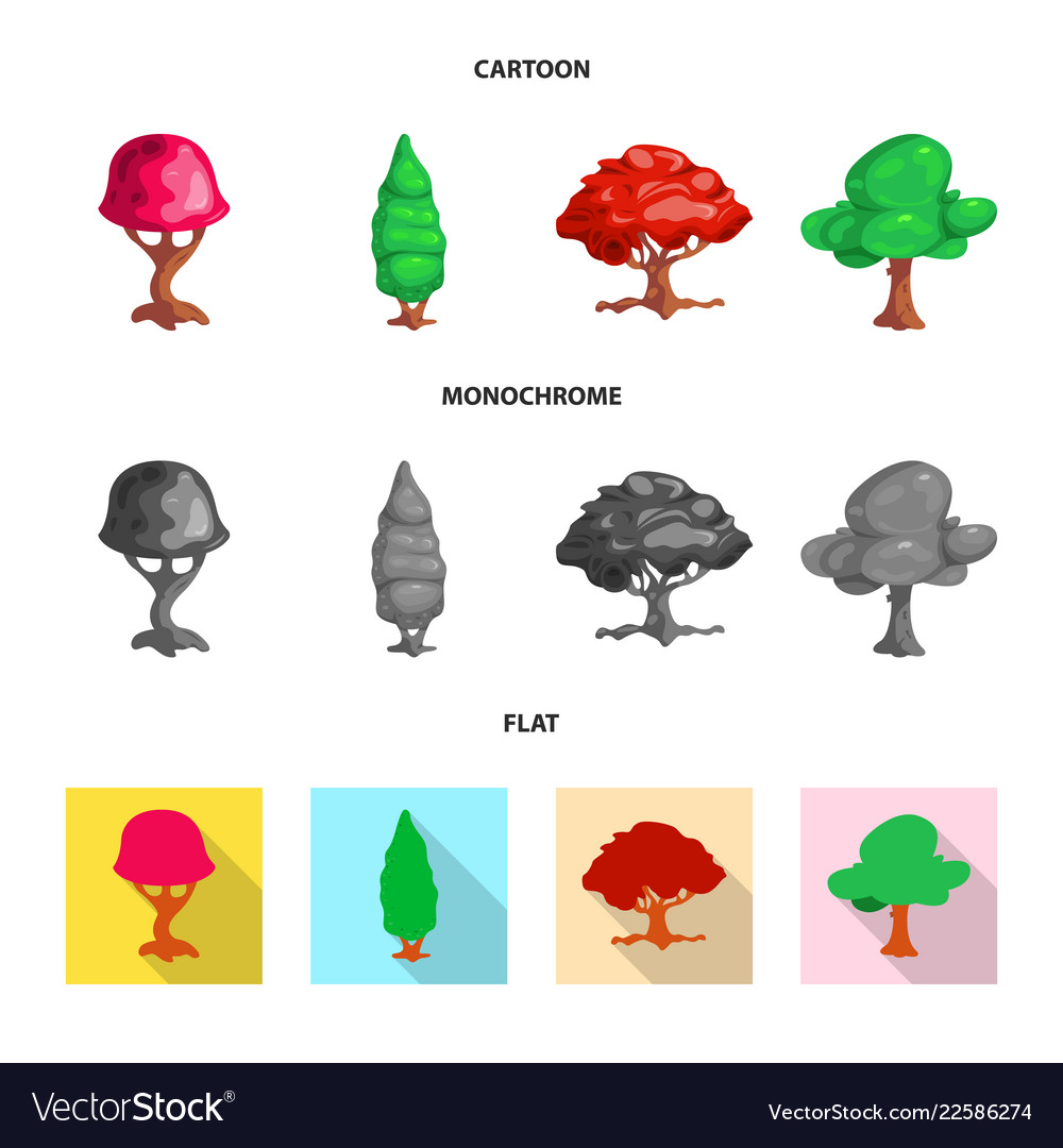 Isolated object of tree and nature sign set