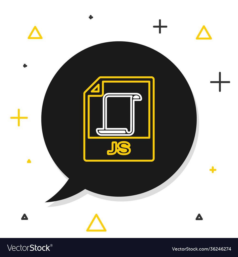 Line js file document download button icon vector image Line js file document download button icon