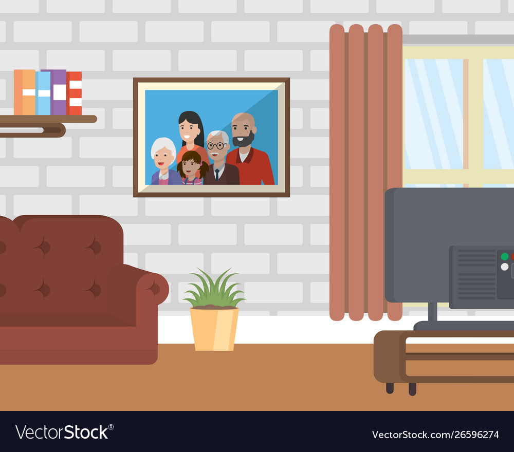 Living room flat image design