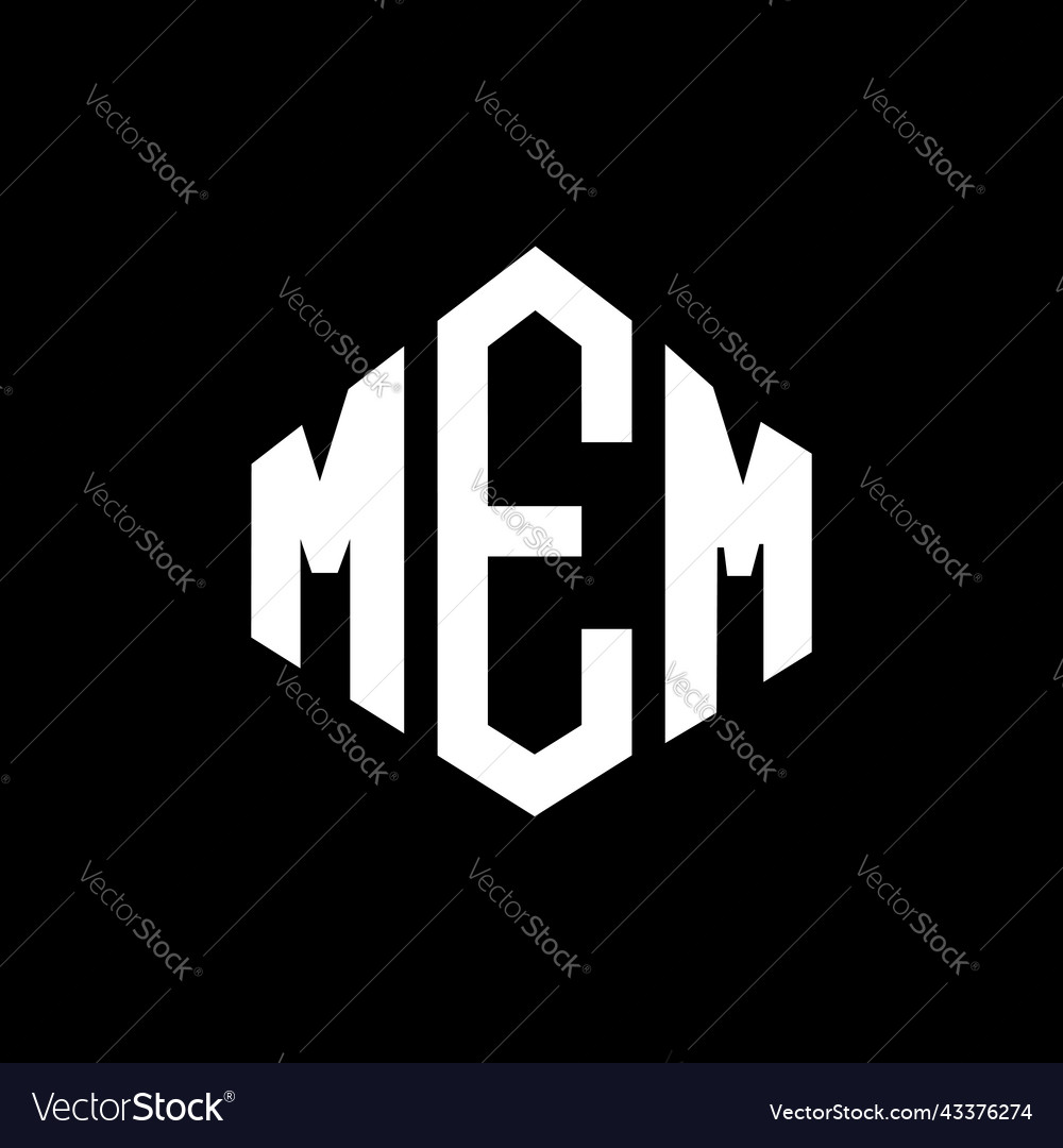 Mem letter logo design with polygon shape