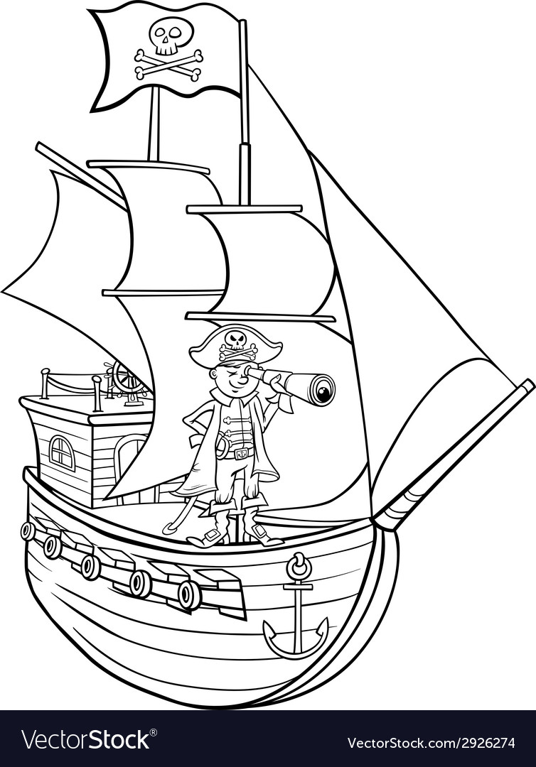 Pirate ship coloring pages to download and print for free