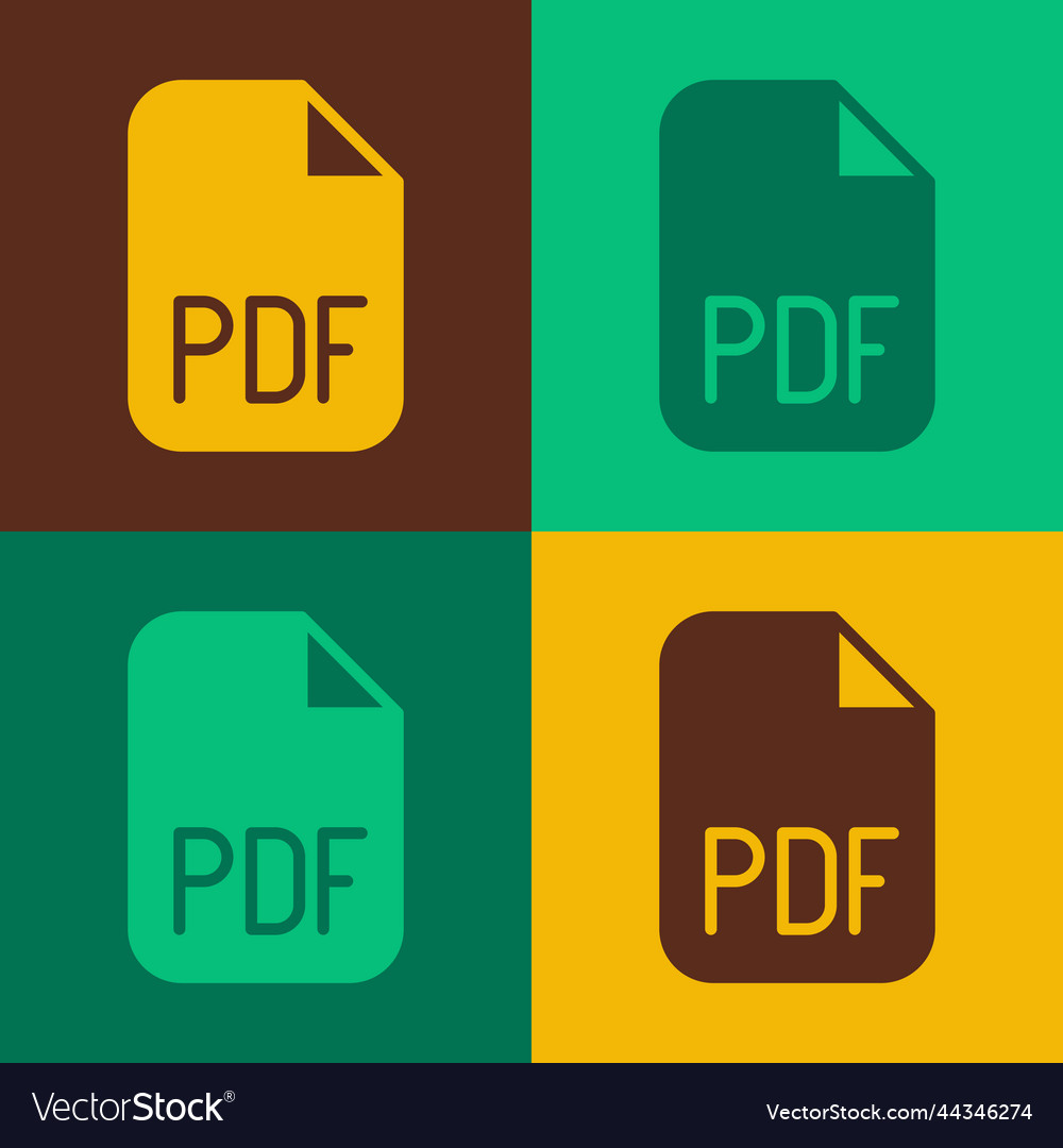 Pop art pdf file document download button vector image Pop art pdf file document download button