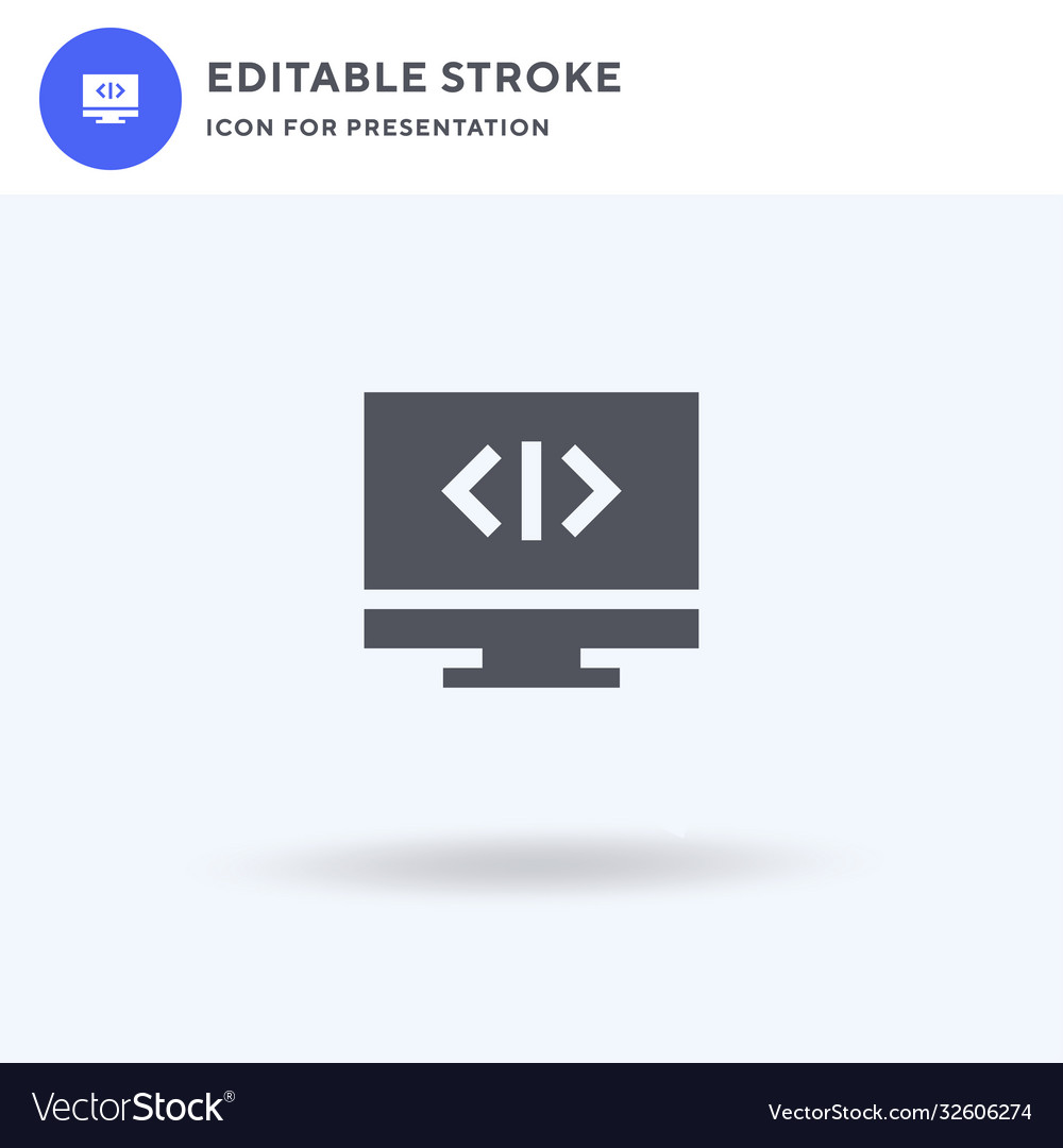 Programming icon filled flat sign solid