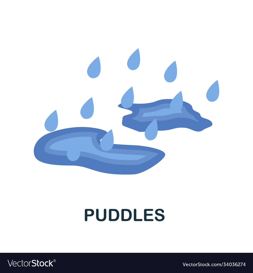 Puddles icon simple element from autumn vector image Puddles icon simple element from autumn