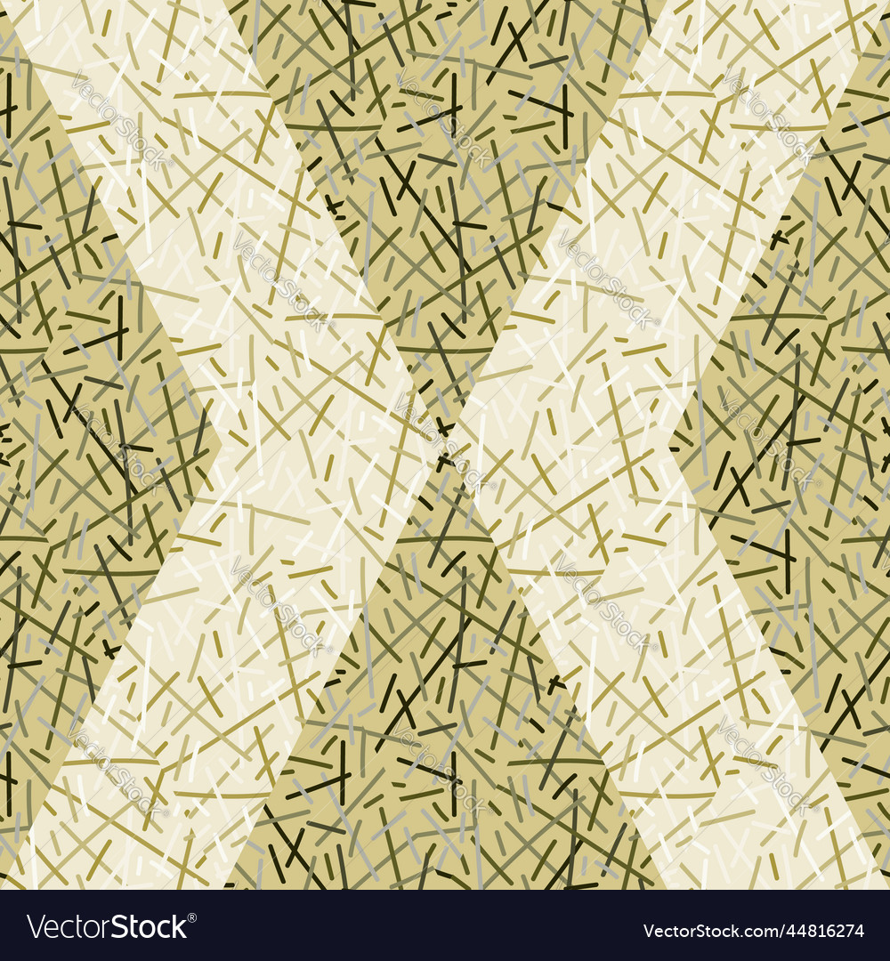 Random lines mosaic seamless pattern hand drawn vector image Random lines mosaic seamless pattern hand drawn