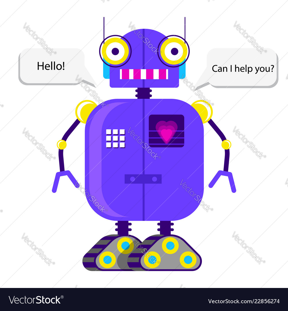 Robot in flat style vector image Robot in flat style