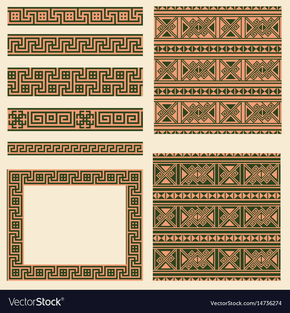 Set collections of ethnic greece design Royalty Free Vector