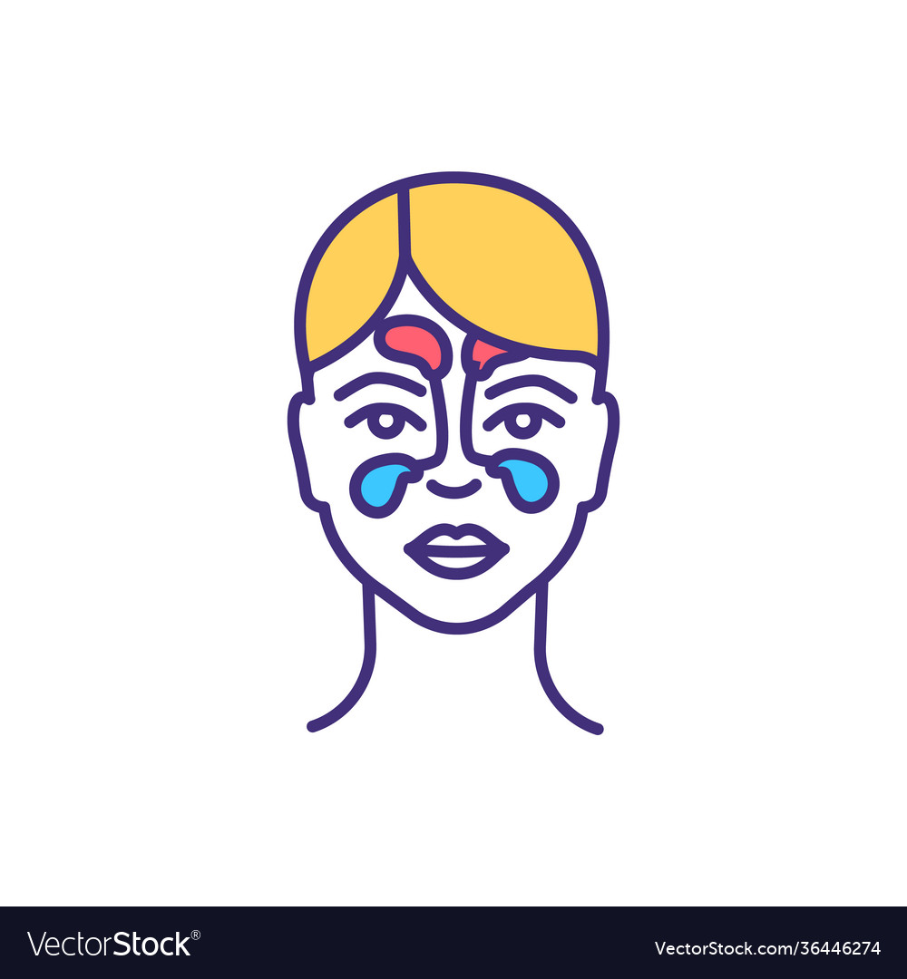 Sinusitis Rgb Color Icon Royalty Free Vector Image