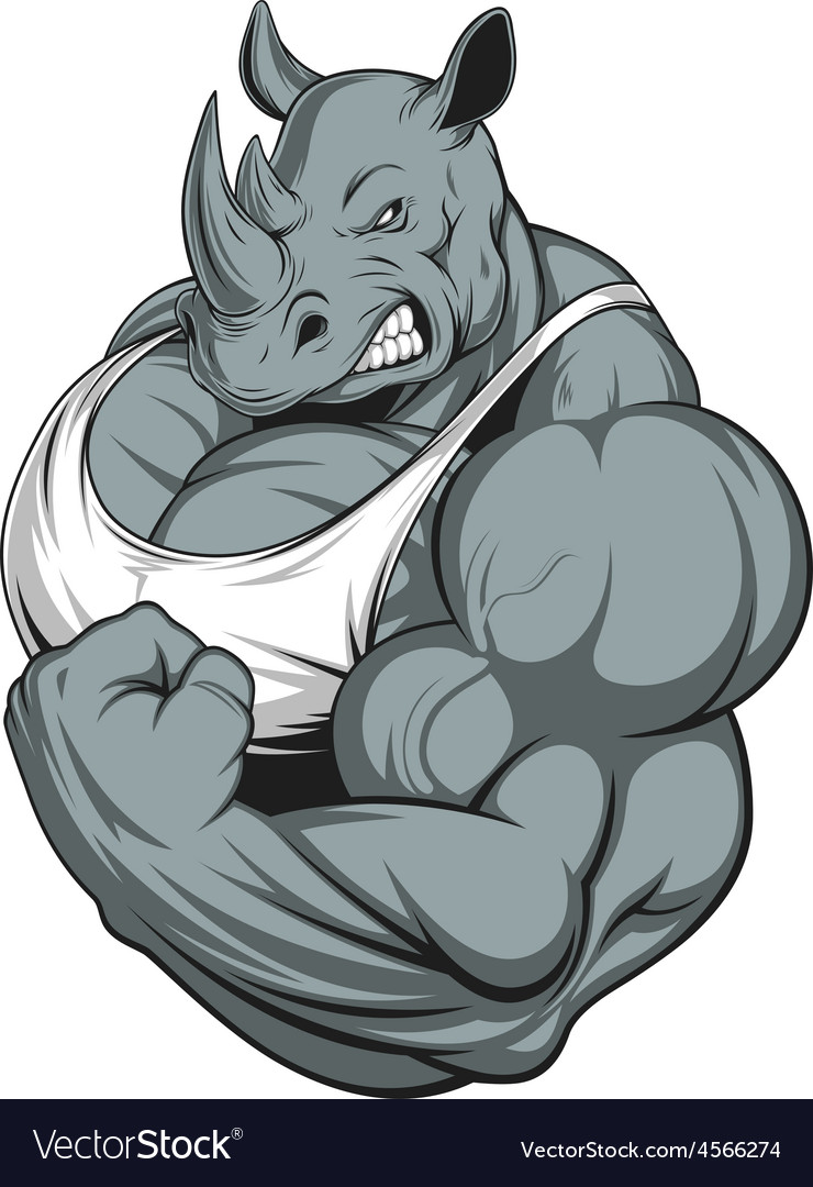 Strong rhinoceros Royalty Free Vector Image - VectorStock