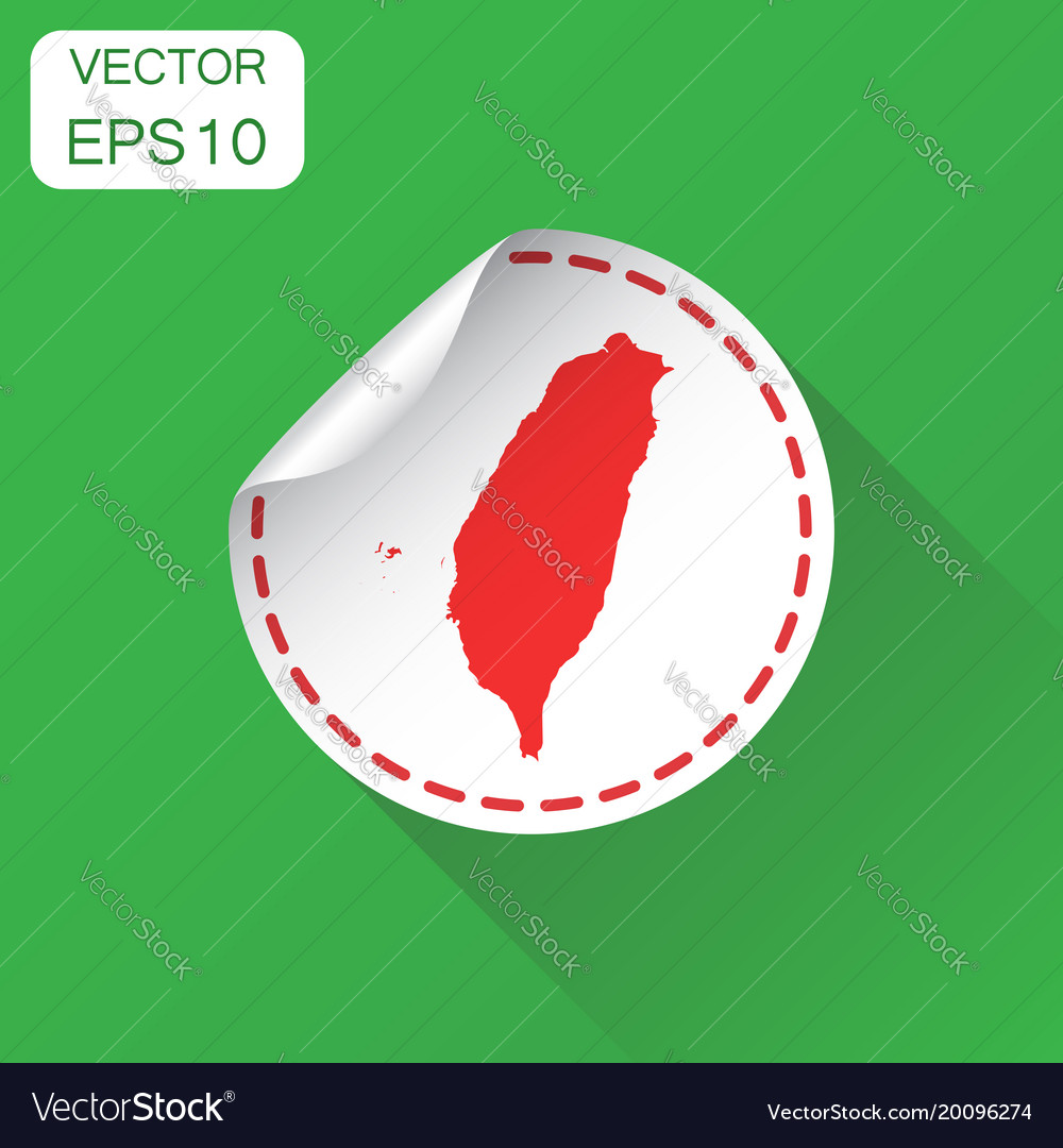 Taiwan sticker map icon business concept